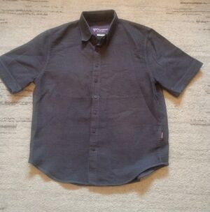 Y.Chroma Sevilla Brista Woven Button-Up Shirt Navy blue Short Sleeve